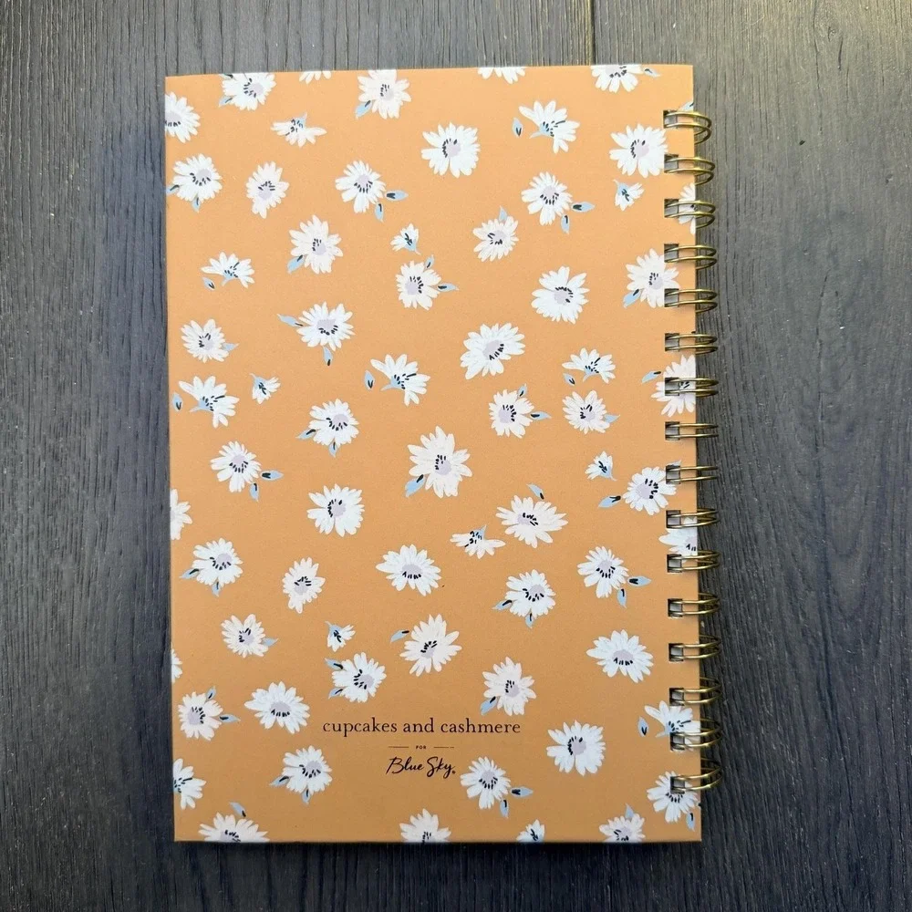 Blue Sky A5 Spiral Notes Notebook 160 Pages Orange Floral Cupcakes And Cashmere